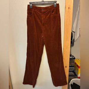 Sears Vintage Rust Corduroy Flair Leg High-Rise Pants Sz (vintage) 12